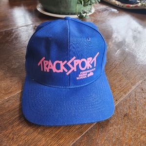 Vintage Tracksport Performance Riding School Hat Retro Blue & Pink Snapback